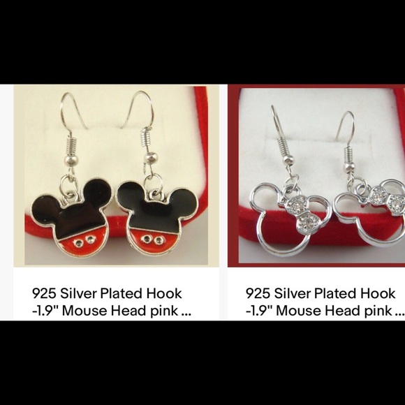 New set silver plated Mickey Mouse earrings - Picture 5 of 7